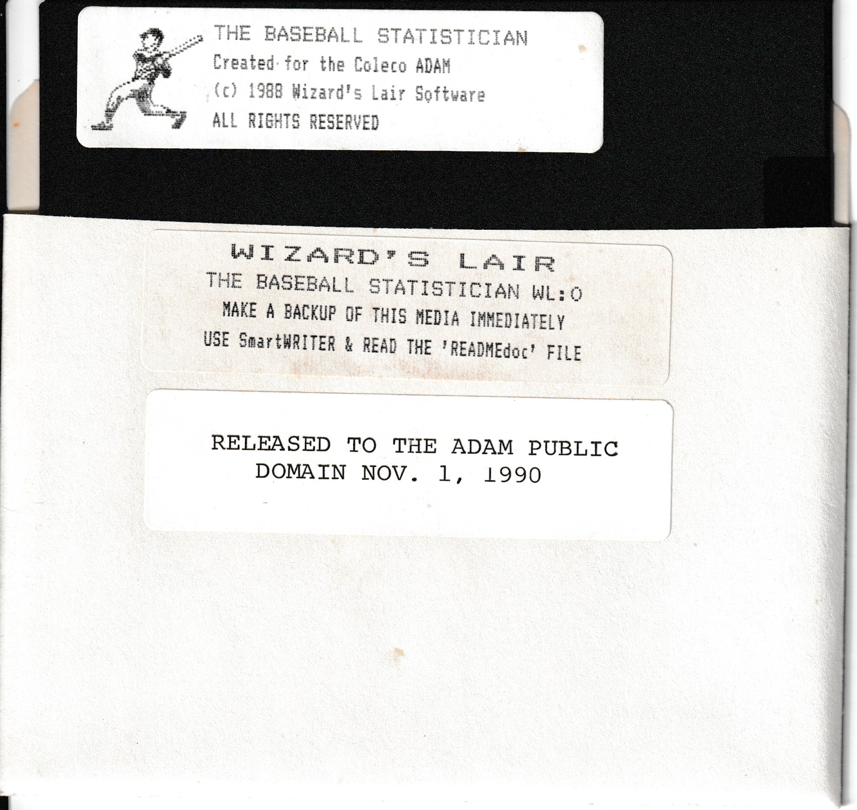 The Baseball Statistician Floppy Disk